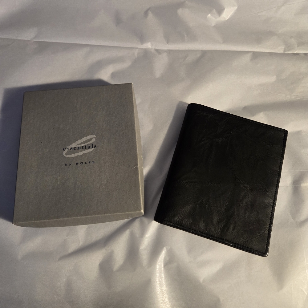 Essentials Black Leather Passport Holder